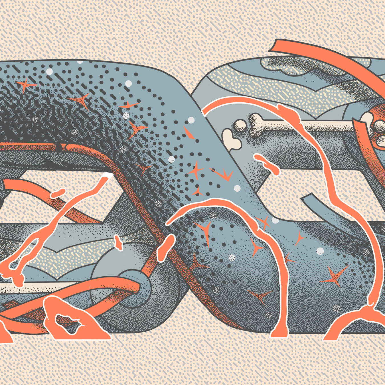 SS - JAP-IZT ( SILKSCREEN ) (GREY-ORANGE)