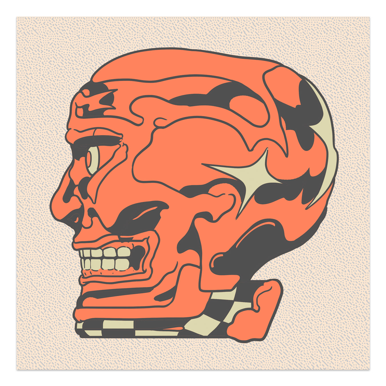 SS - SKULLS - JAP-IZT ( SILKSCREEN 4 PIECES ) (GREY-ORANGE)