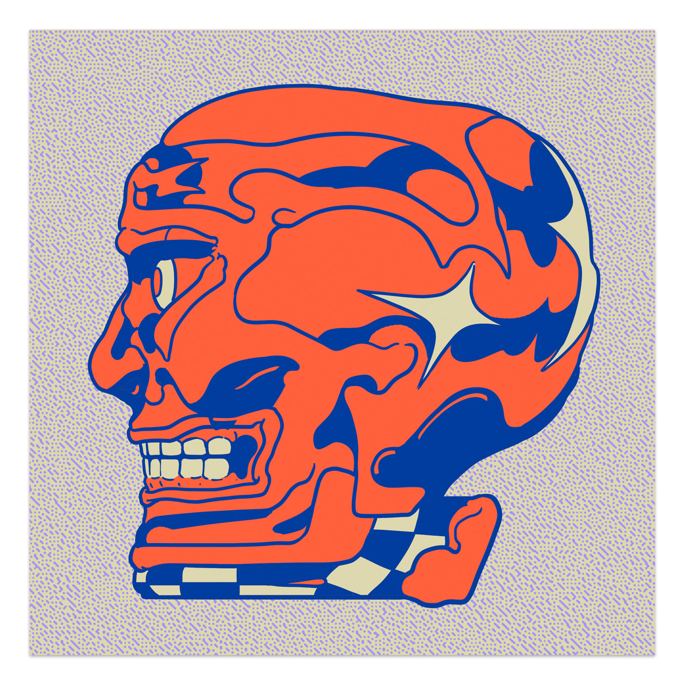 SS - SKULLS - JAP-IZT ( SILKSCREEN 4 PIECES ) (PURPLE-RED)